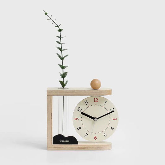 Nordic 3-in-1 Solid Wood Silent Table Clock