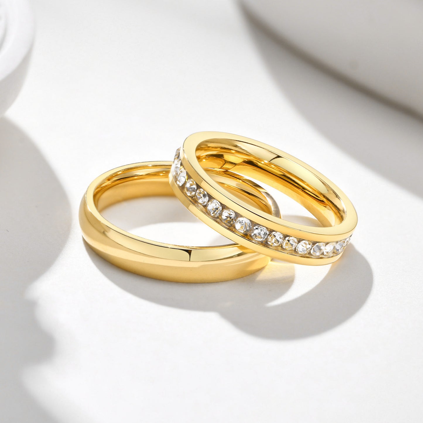 Matching Wedding Bands – Gold Plated, Custom Engraved