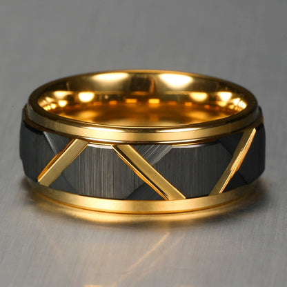 Engraved Wedding Ring for Him Tungsten