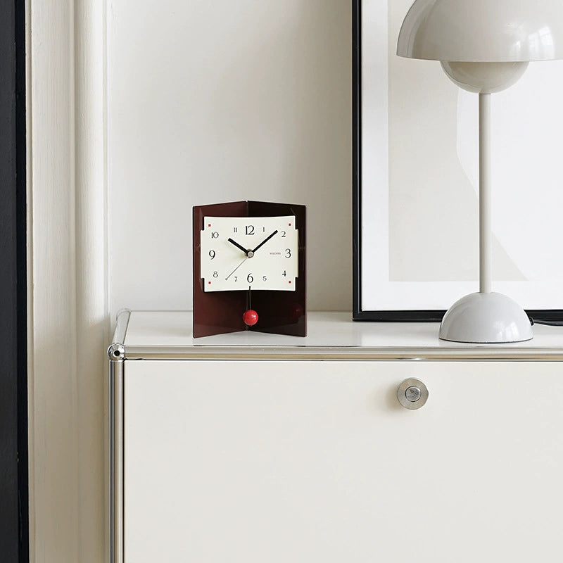 Modern Silent Acrylic Desktop Organizer Clock