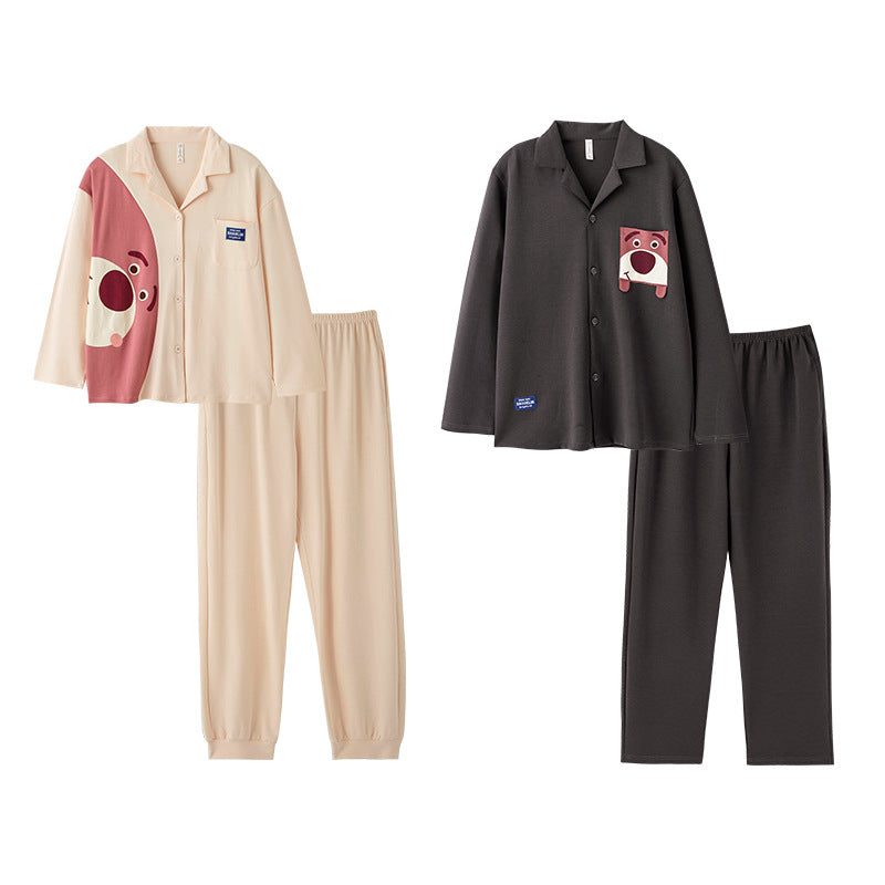 Breathable Cotton Matching Couples PJs Set