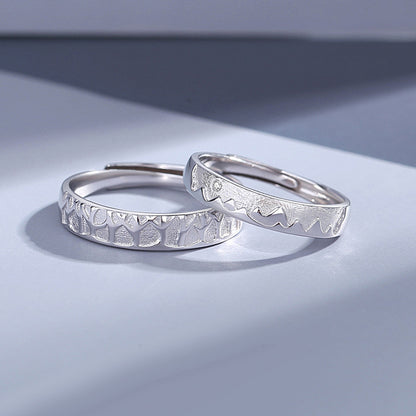 Forest and Mountain Theme Wedding Bands Set