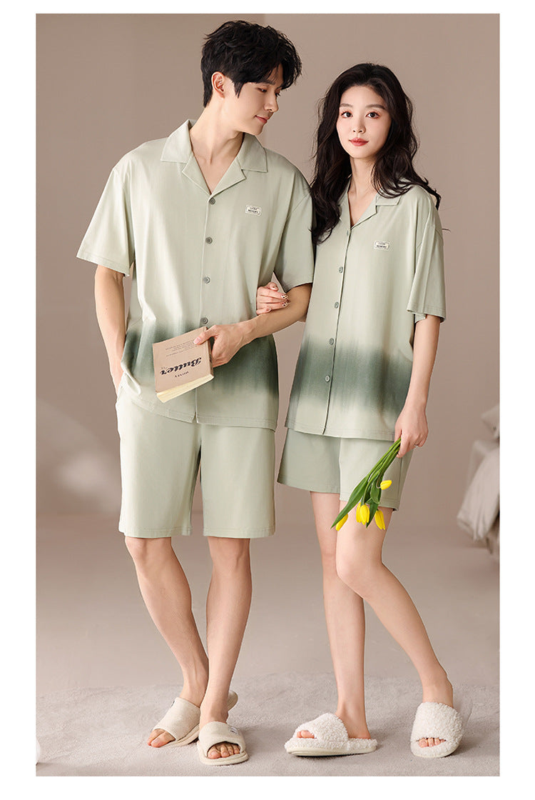 Soft Modal Couple Pajamas - Classic Short Sleeve Set