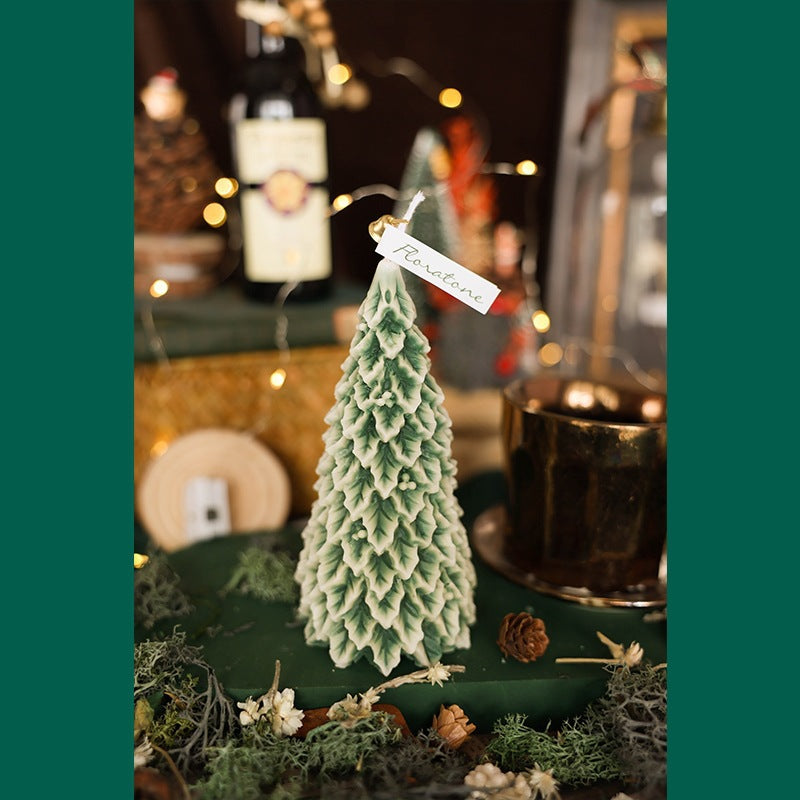 Xmas Tree Scented Real Wax Candle Set of 2