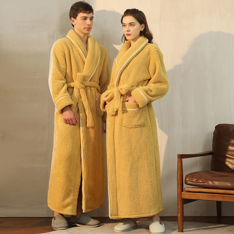 100% Premium Thickened Flannel Long Robe for Couples