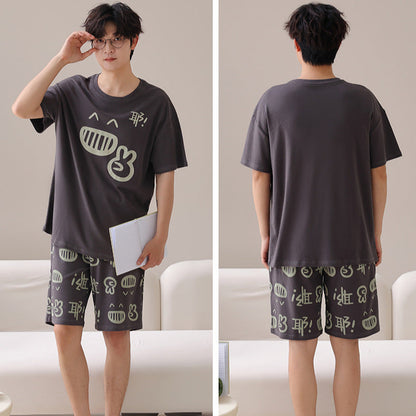 Expressive Graphic Couple's Pajama Set | Pure Cotton Comfort