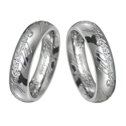 Lord of the Rings Style Couples Rings Bands Set of 2