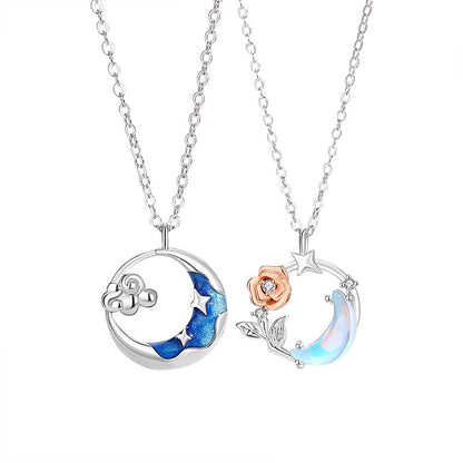 Star and Moon Romantic Necklaces Set for Couples