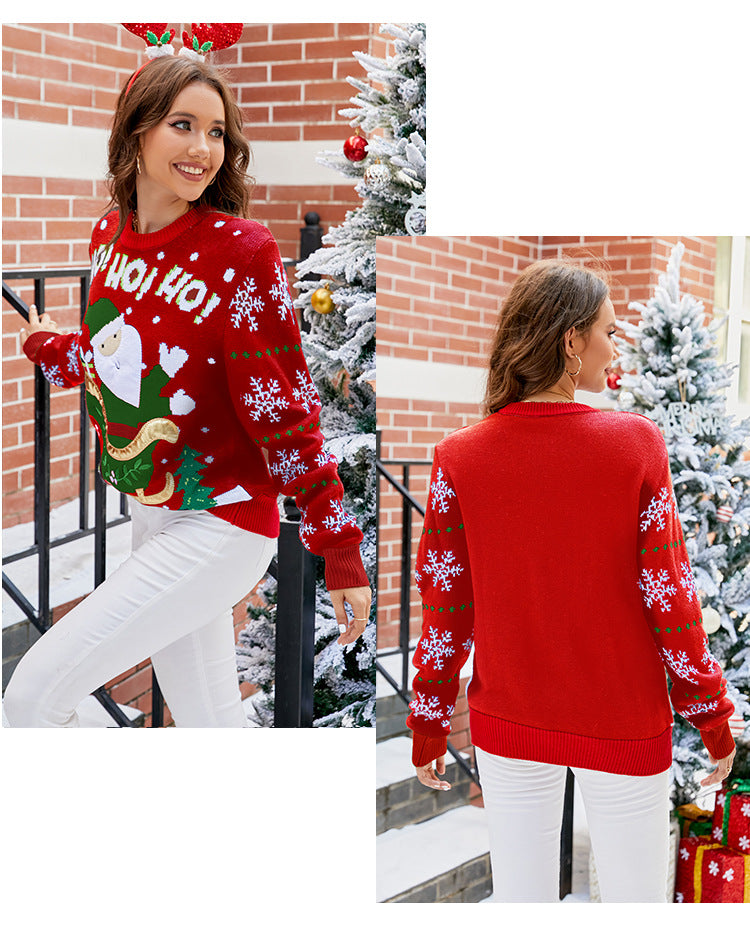 Ladies Xmas Sweater Christmas Santa Sweatshirt