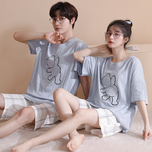 Comfortable Summer Pyjamas Set for Couples 100% Cotton