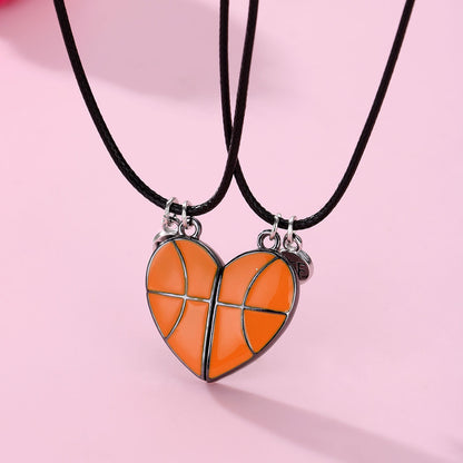 Magnetic Bff Friendship Necklaces Gift for Basketball Fans