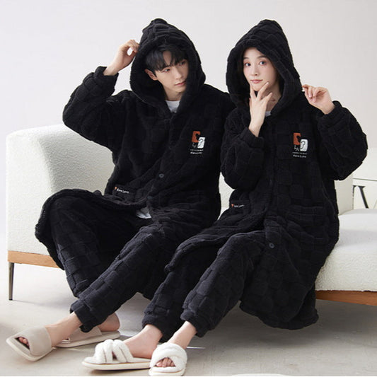 4-Piece Ultra Warm Matching Hoodie Pajamas