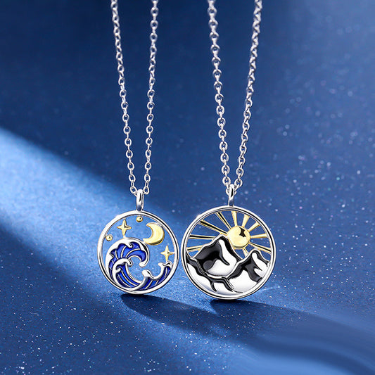 Custom Sun and Moon Couple Gift Jewelry Set for Two