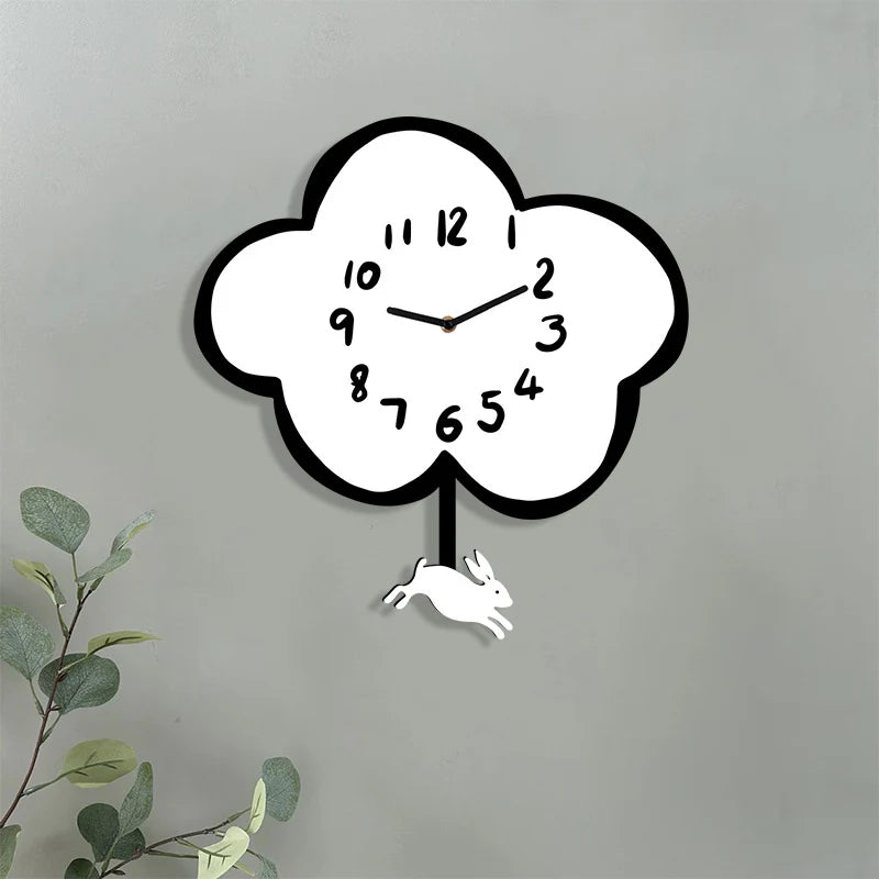 Cute Animals Silent Pendulum Clock for Kids Bedroom – Playful & Charming Design