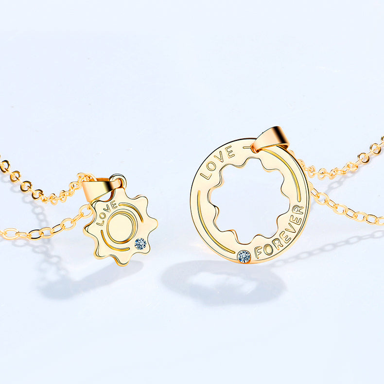 Forever Love Interlocking Pendants Couple Jewelry Set