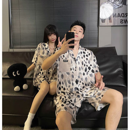 Leopard Print Summer Couple Pajamas