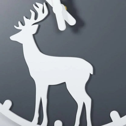 Deer Silhouette Pendulum Silent Wall Clock (13.8")