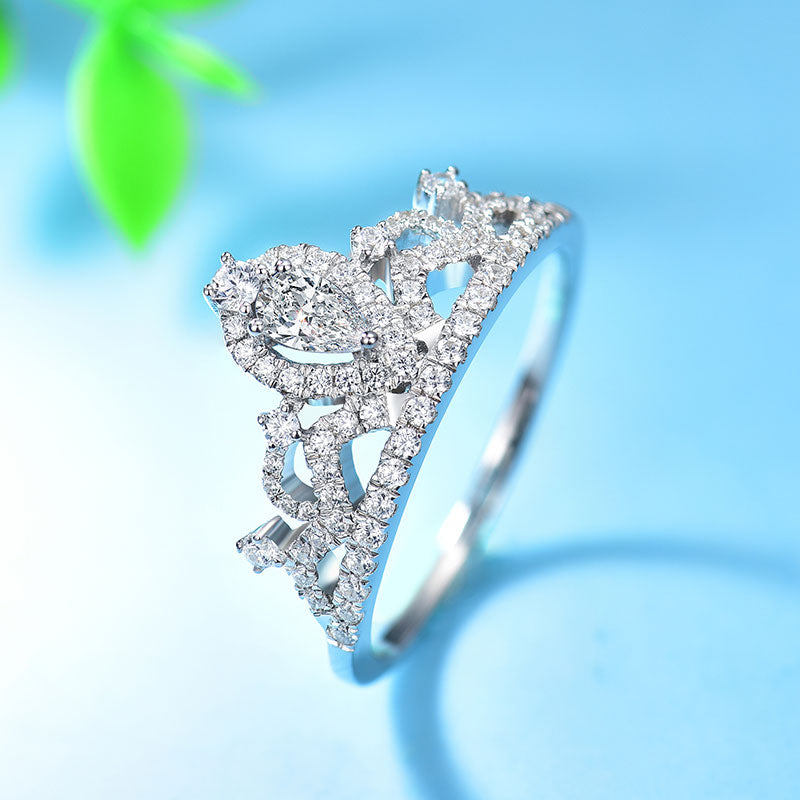 0.3 Carat Lab Created Diamond Crown Ring
