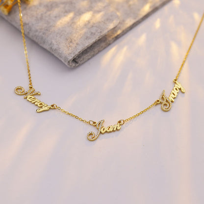 Custom Multiple Names Necklace Birthday Gift