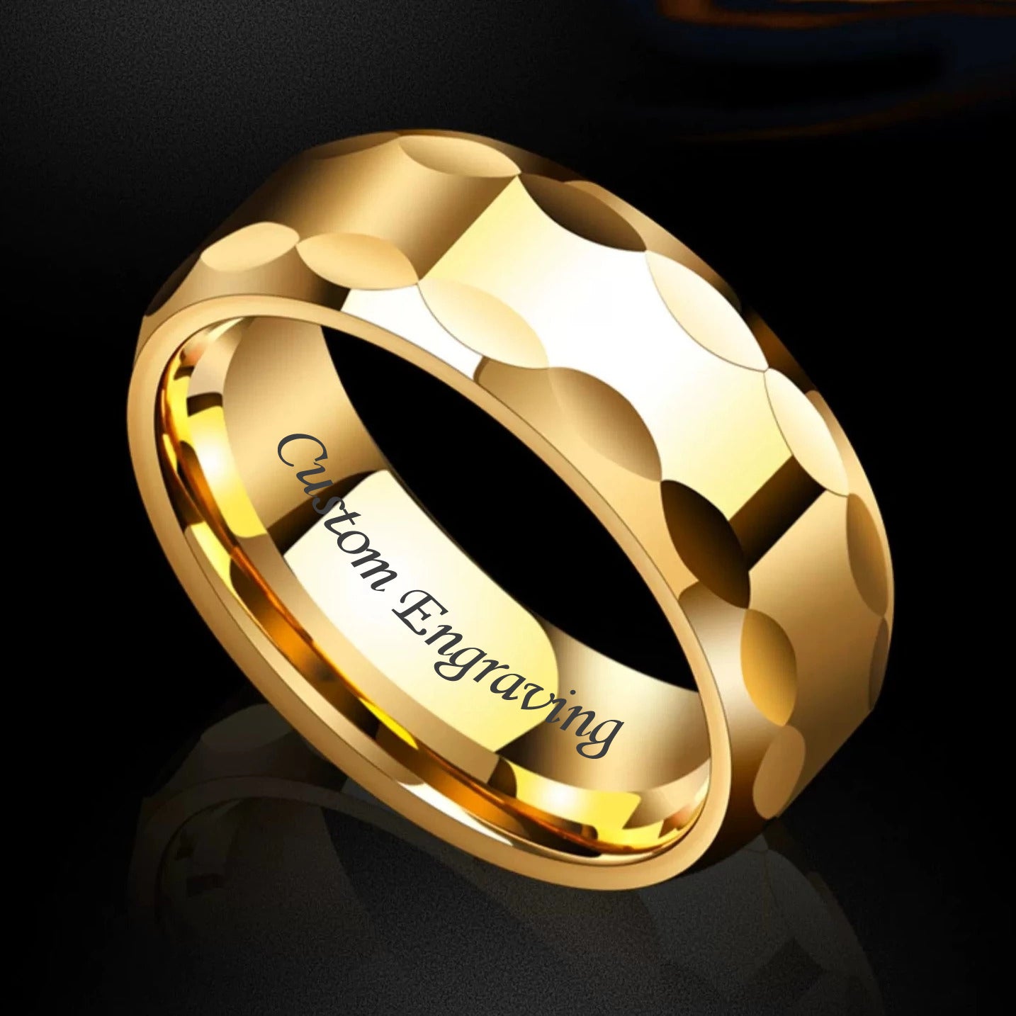 Engraved Tungsten Mens Wedding Band