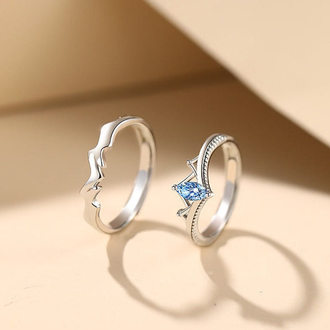 Engravable Minimalist Rings Set for Two - Solid Sterling Silver - Adjustable Size