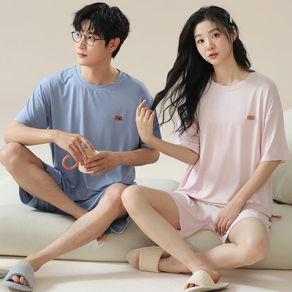 Gullei™ Couples Pajamas Set Short Sleeve Modal - Comfortable Summer Sleepwear for Him & Her