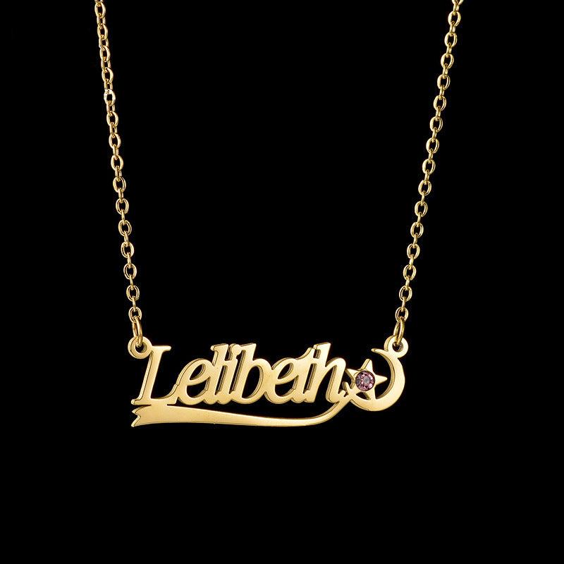 Personal Name Birthstone Necklace