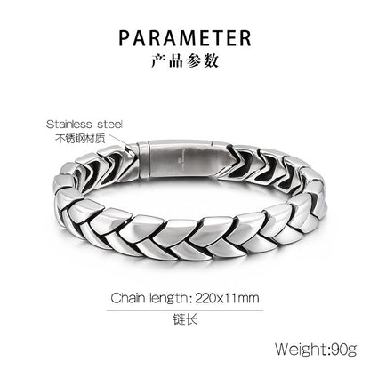 Custom Mens Stainless Steel Bracelet 22cm