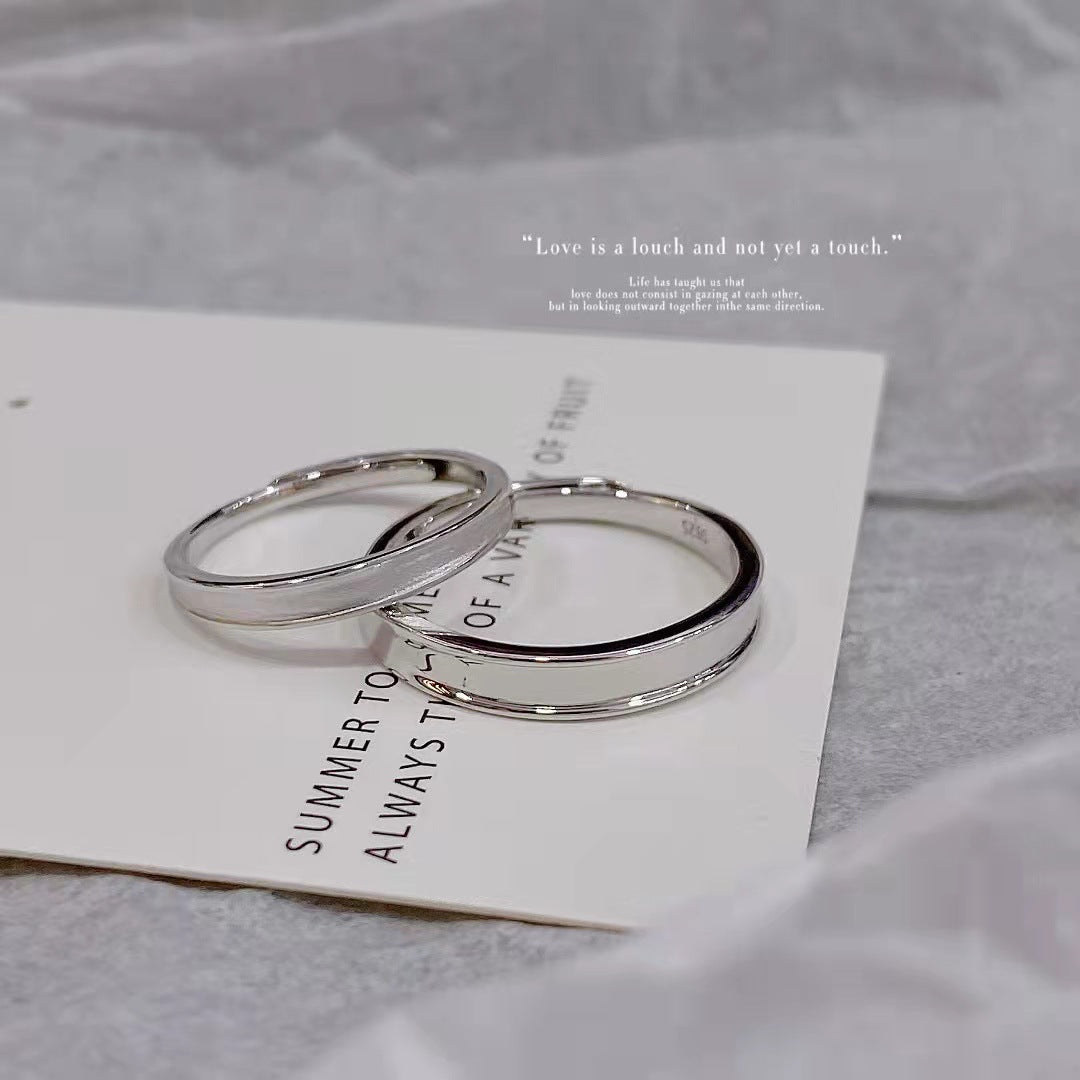 Engraved Simple Promise Rings for Couples Sterling Silver