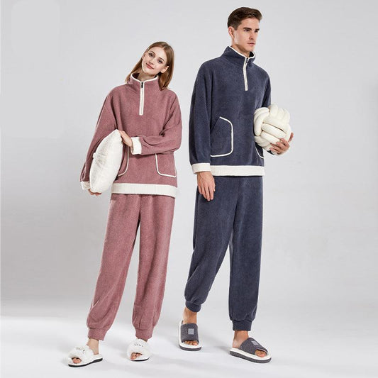 4 Piece Winter Pajamas Set 100% Thickened Polyester