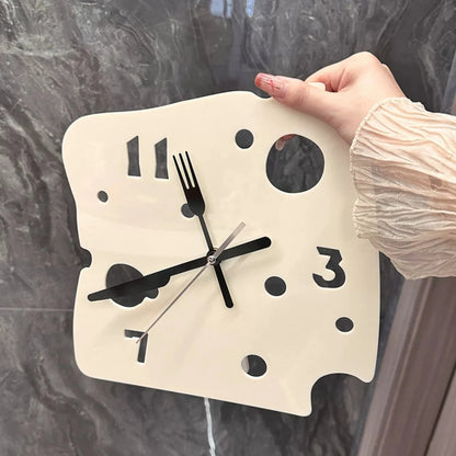 Cheese Shaped Silent Analog Table Clock