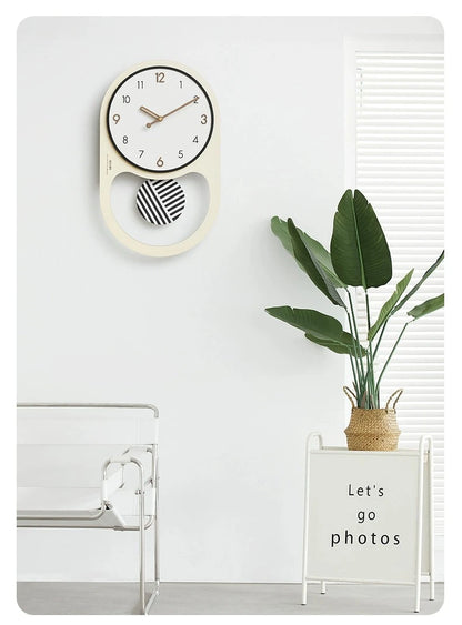 Modern Analog Silent Pendulum Wall Clock