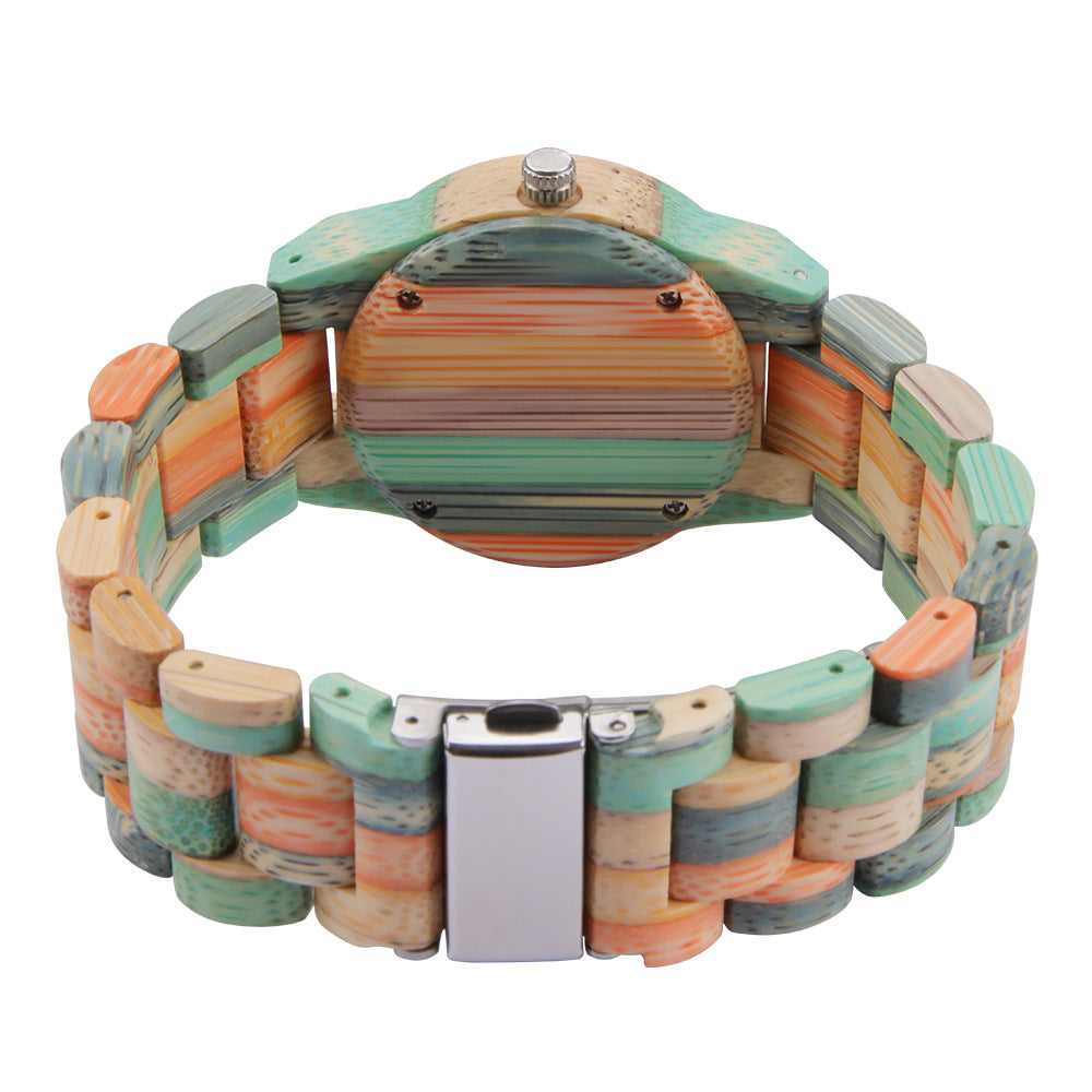 Matching Bamboo Quartz Couple Watch Set for Two