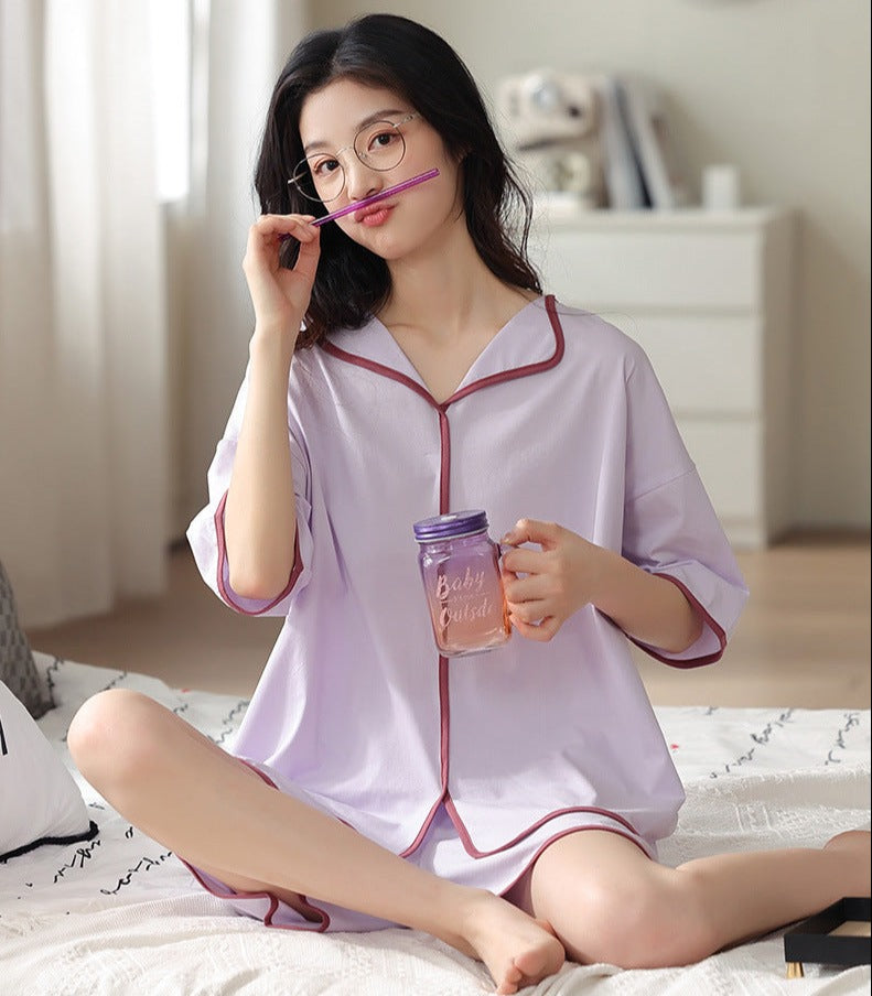 Two-Piece Summer Shorts Pajama Set - 100% Model