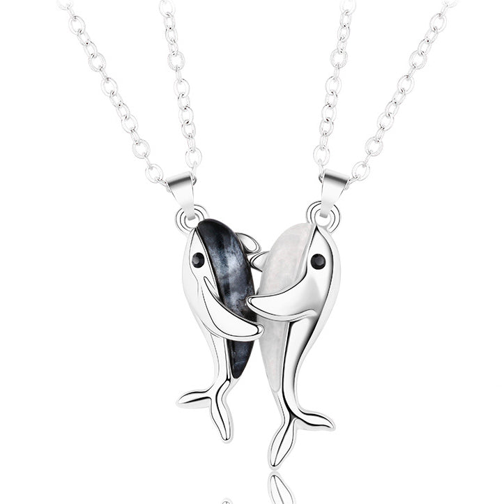 Magnetic Couple Necklaces Gift Set for Dolphin Lovers