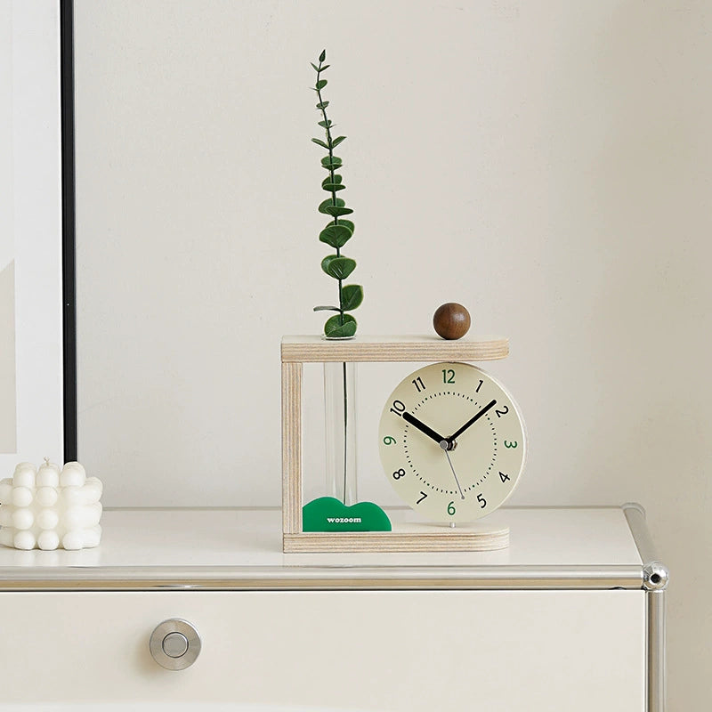 Nordic 3-in-1 Solid Wood Silent Table Clock