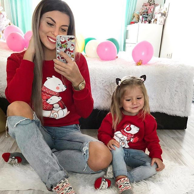 Mom and Daughter Matching Christmas Sweatshirts