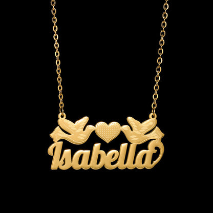 Love Birds Personal Name Necklace