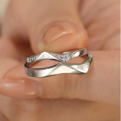 Minimalist Engraved Couple Wedding Bands