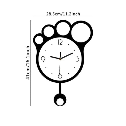 Cute Paw Pendulum Silent Wall Clock (28×41 cm)