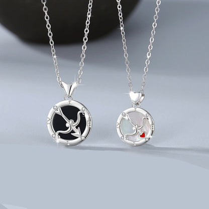 Matching Cupid Necklaces Set for Two - Sterling Silver
