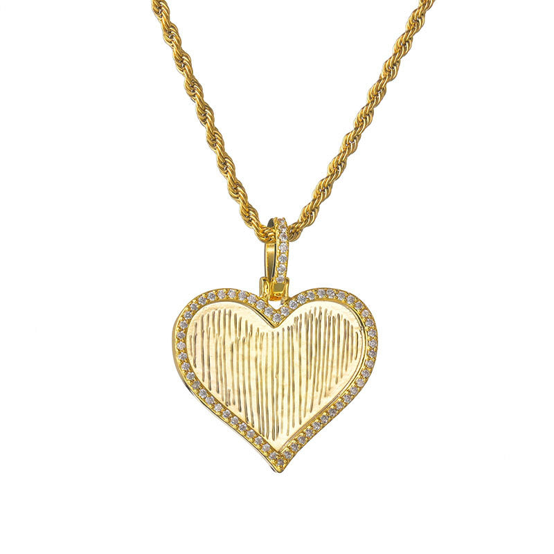 Heart Shaped Personalized Photo Print Necklace