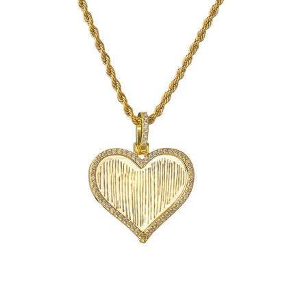 Heart Shaped Personalized Photo Print Necklace