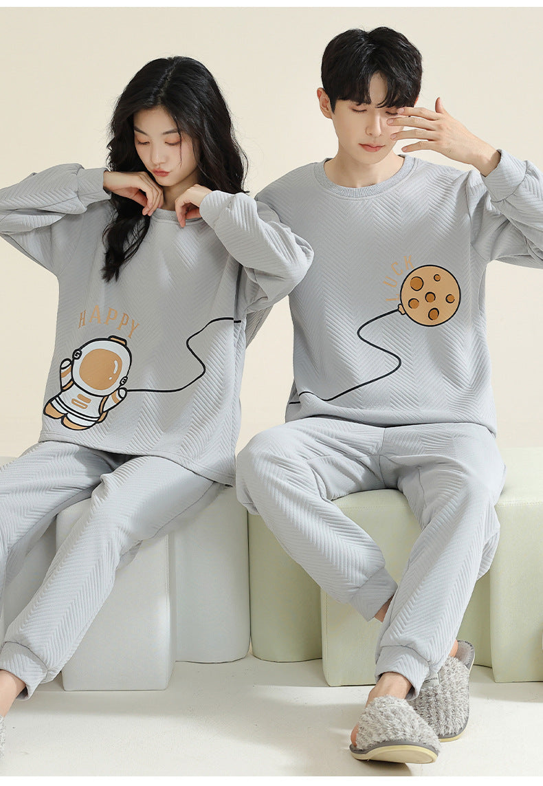 Matching Cotton Winter Couples Pajamas Set for Two