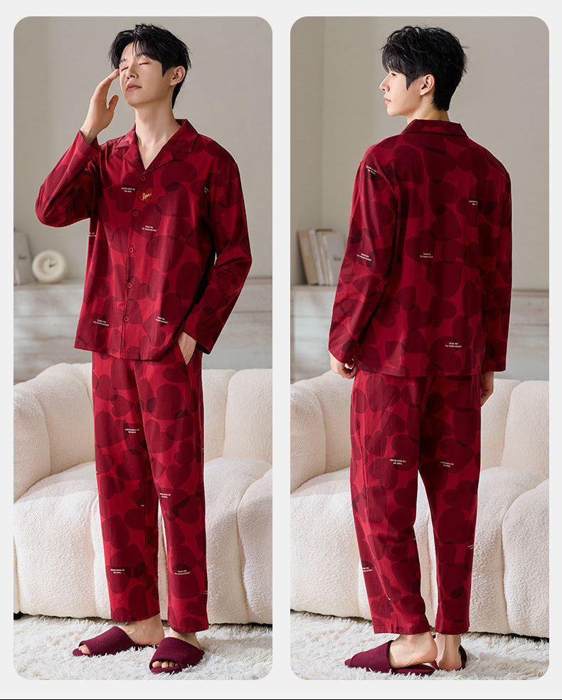 Matching Couple Pajamas Set – 100% Premium Cotton, Classic Button-Down Design