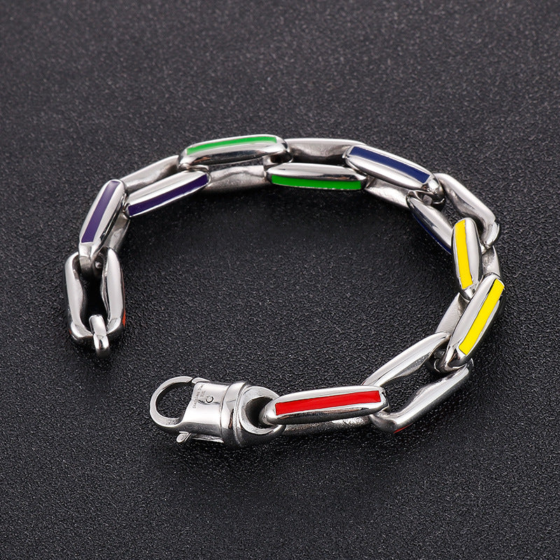 Custom Chunky Link Chain Mens Bracelet 22cm