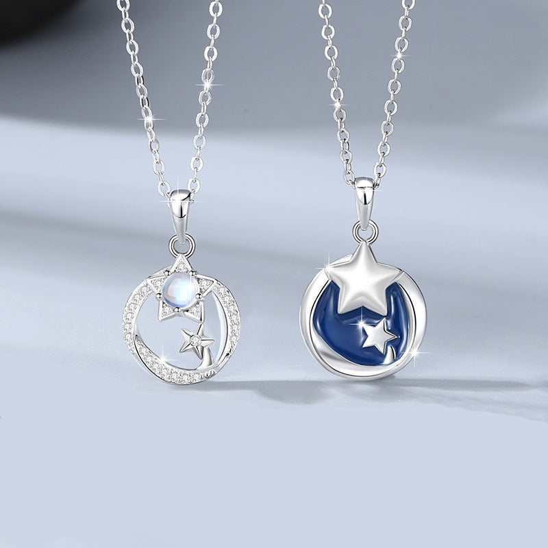 Matching Stars Necklaces Set for Two - Sterling Silver