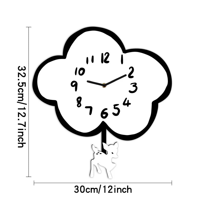 Cute Animals Silent Pendulum Clock for Kids Bedroom – Playful & Charming Design