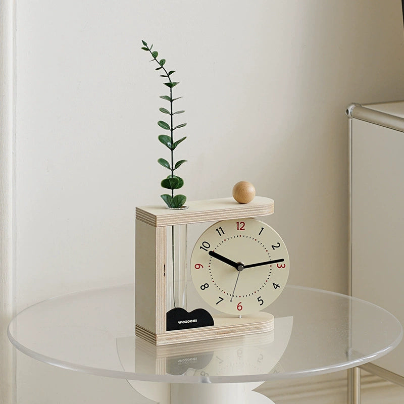 Nordic 3-in-1 Solid Wood Silent Table Clock