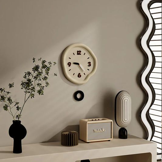 Unique Odd-Shaped Pendulum Wall Clock — 35×35 cm (Acrylic, Silent)
